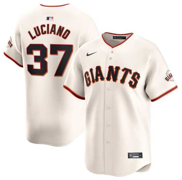 Mens San Francisco Giants #37 Marco Luciano Cream Cool Base Stitched Baseball Jersey Dzhi